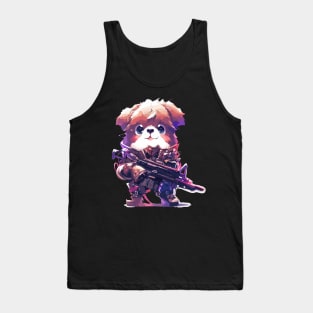 Funny soldier dog Tank Top